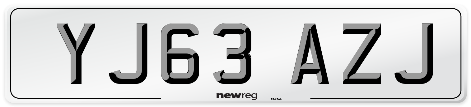 YJ63 AZJ Number Plate from New Reg
